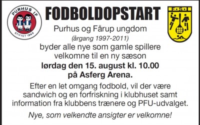 Fodboldopstart sæson 15/16 – PFU